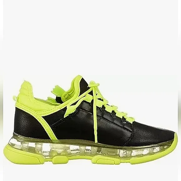 New w/o Box DKNY Tokyo Neon Fashion Lace-Up Zip Sneakers Size 6