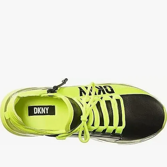New w/o Box DKNY Tokyo Neon Fashion Lace-Up Zip Sneakers Size 6