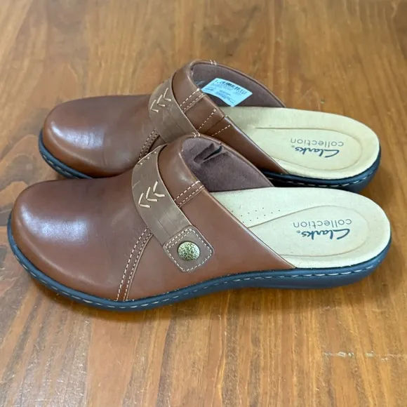 New Women’s Sz 8 Clarks Laurieann Ella Leather Clogs