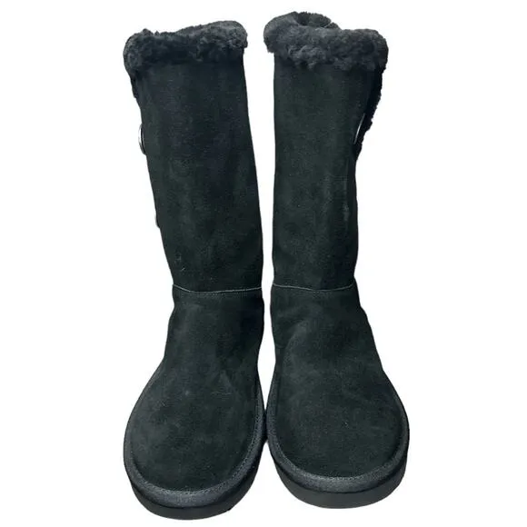 New Women's UGG KOOLABURA Kinslei Winter Boots Black Suede Mid Calf Size 6