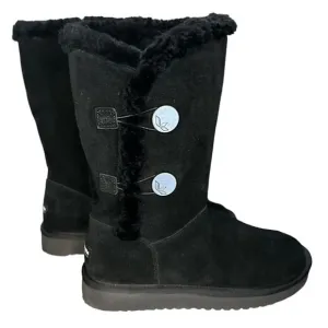 New Women's UGG KOOLABURA Kinslei Winter Boots Black Suede Mid Calf Size 6