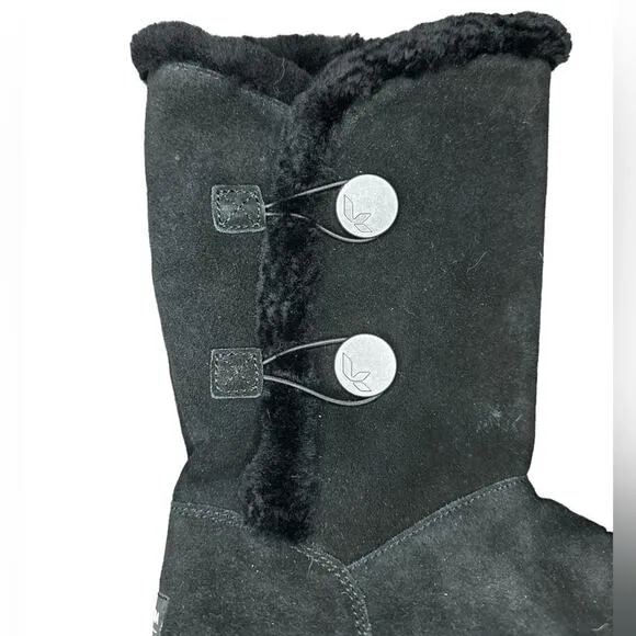 New Women's UGG KOOLABURA Kinslei Winter Boots Black Suede Mid Calf Size 6