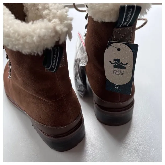 NIB EMU Australia Wool, Suede, WATERPROOF, Billington Suede Lace Up Warm Boots 7