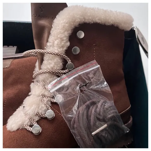 NIB EMU Australia Wool, Suede, WATERPROOF, Billington Suede Lace Up Warm Boots 7