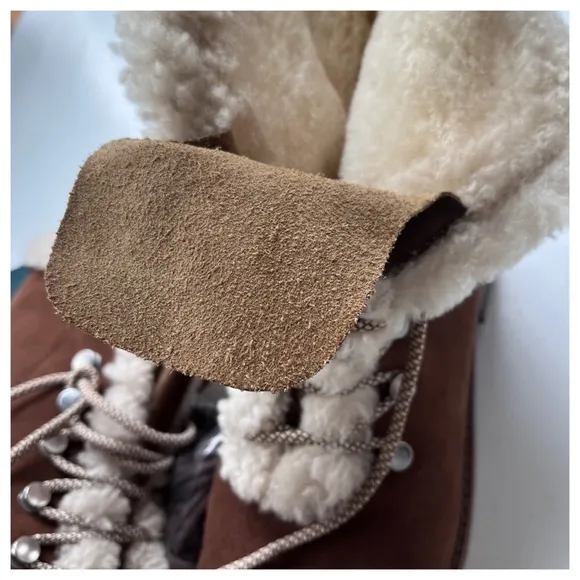 NIB EMU Australia Wool, Suede, WATERPROOF, Billington Suede Lace Up Warm Boots 7