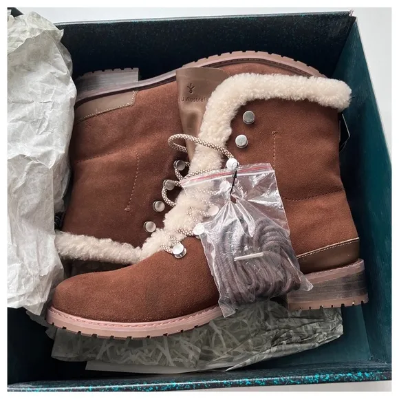 NIB EMU Australia Wool, Suede, WATERPROOF, Billington Suede Lace Up Warm Boots 7