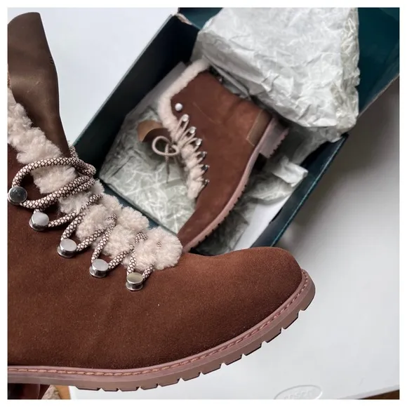 NIB EMU Australia Wool, Suede, WATERPROOF, Billington Suede Lace Up Warm Boots 7
