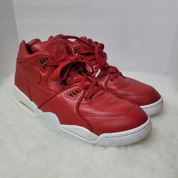 Nike Air Flight 89 Red Leather Sneaker Shoes Size 11.5