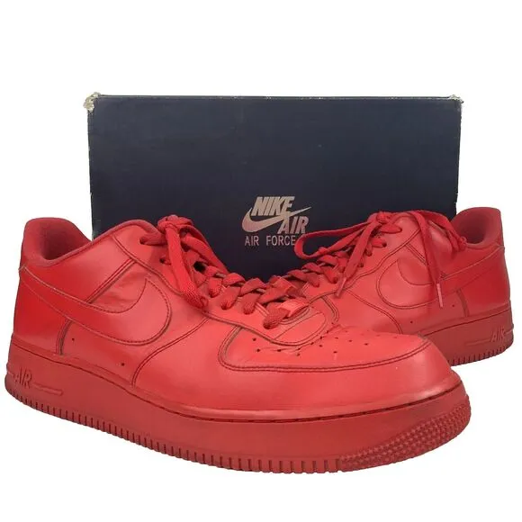 Nike Air Force 1 Low '07 LV8 -Men's 13-Triple/University Red-CW6999-600-OG Box!