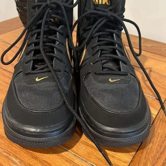 Nike Air Force I Boot Cordura Black Gold Men’s size 6.5.