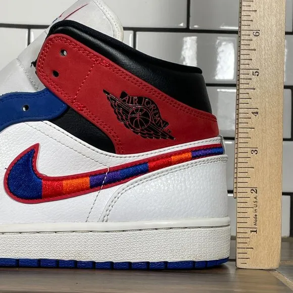 Nike Air Jordan 1 Mid SE Mens Size 10.5 Shoes Multicolored Swoosh Sneakers