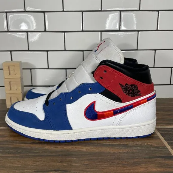 Nike Air Jordan 1 Mid SE Mens Size 10.5 Shoes Multicolored Swoosh Sneakers