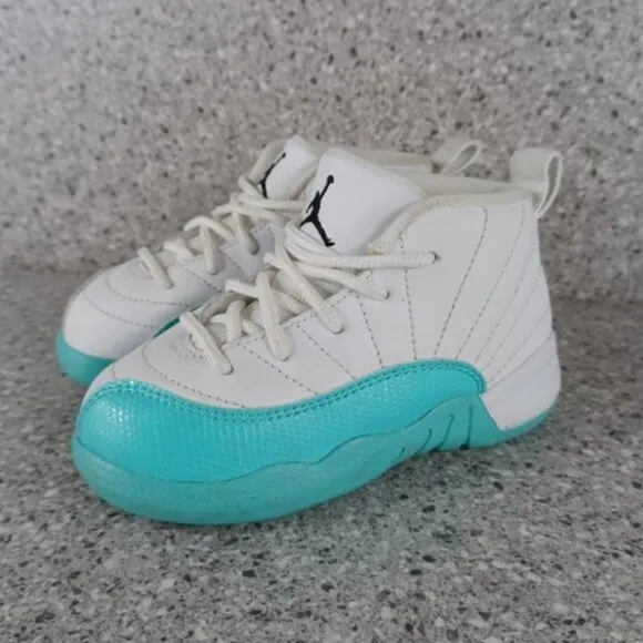 Nike Air Jordan 12 Retro Light Aqua Sneakers Kids 8C Shoes