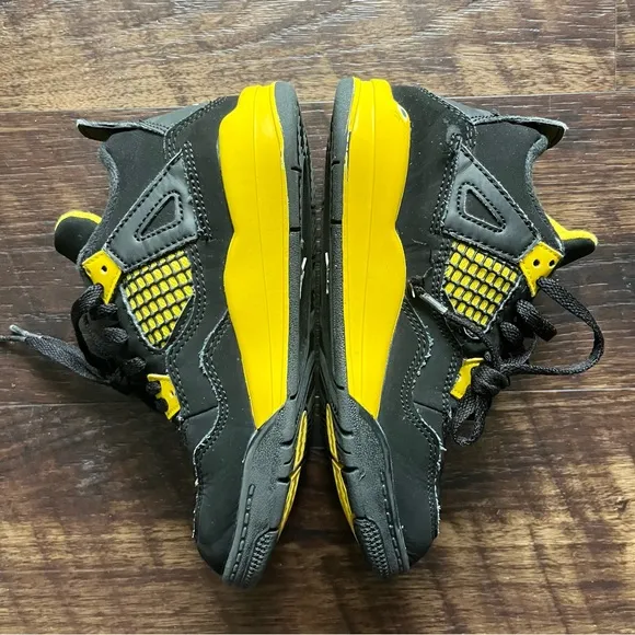 Nike air jordan 4 retro IV BQ7669-017 black yellow thunder sneakers shoes 13C