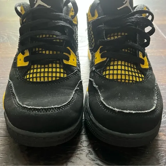 Nike air jordan 4 retro IV BQ7669-017 black yellow thunder sneakers shoes 13C