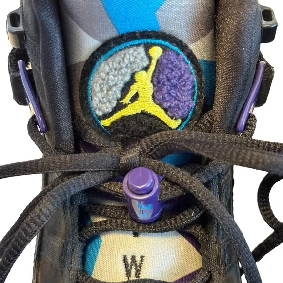 Nike Air Jordan 6 Rings GS Aqua Youth Size 5 Y 323419-001 Black Basketball Shoes