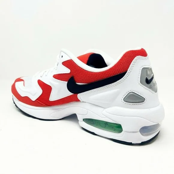 Nike Air Max 2 Light White Black Habanero Red Mens Running Shoes AO1741 101