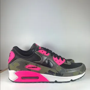 Nike Air Max 90 Camo Pack Sequoia Black Hyper Pink Men’s Size 8.5 Sneakers