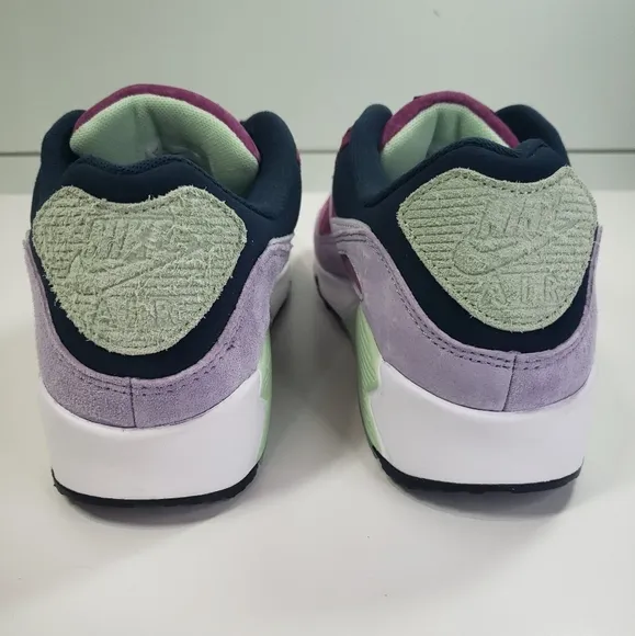 Nike Air Max 90 NRG Light Bordeaux Armory Navy DM0035-500 Suede Running Shoes 9