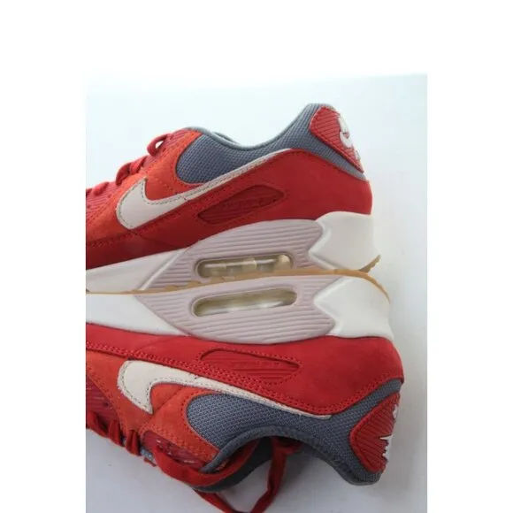 Nike Air Max 90 Prm Premium Sneakers Shoes Orange Red Mens Size 9.5 EU 43