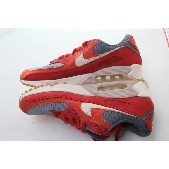 Nike Air Max 90 Prm Premium Sneakers Shoes Orange Red Mens Size 9.5 EU 43