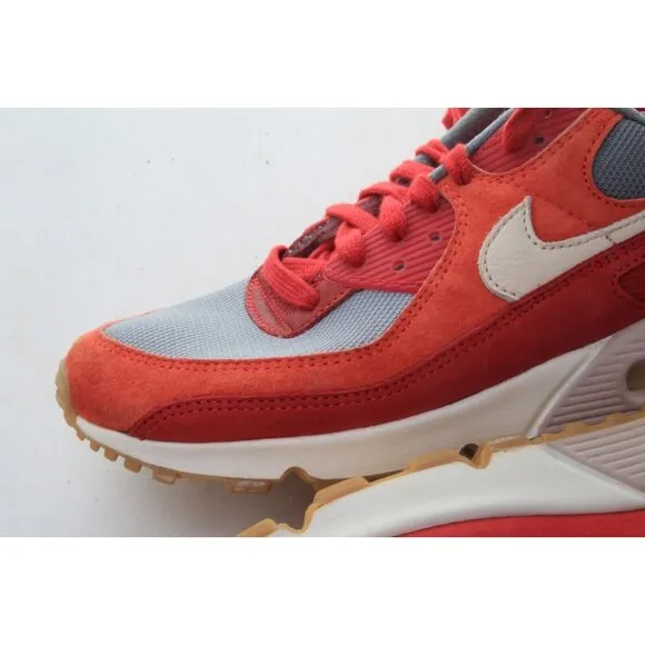 Nike Air Max 90 Prm Premium Sneakers Shoes Orange Red Mens Size 9.5 EU 43