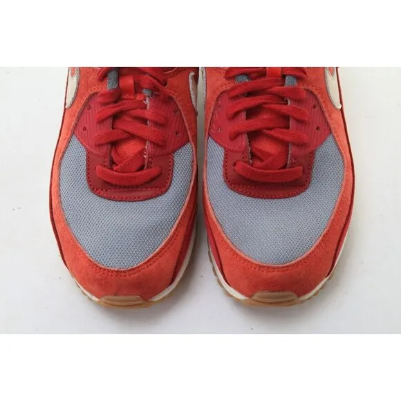 Nike Air Max 90 Prm Premium Sneakers Shoes Orange Red Mens Size 9.5 EU 43