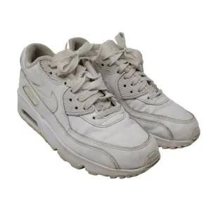 Nike air max 90 white leather 4.5 youth or 6 womens 833412-100