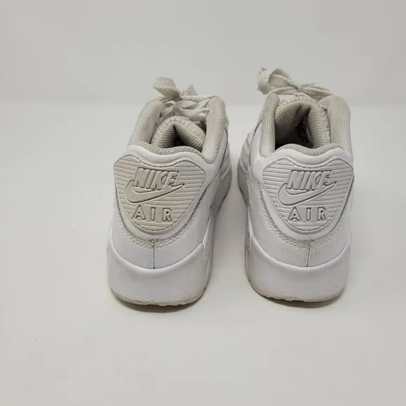 Nike air max 90 white leather 4.5 youth or 6 womens 833412-100