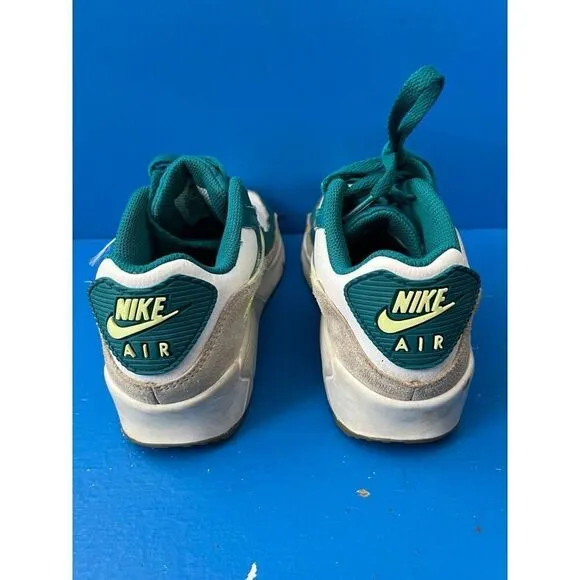 Nike Air Max 90 (GS) men Size 4.5Y  Leather Shoes White Volt CD6864 124