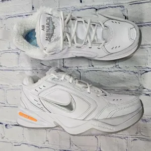 Nike Air Monarch IV PRM Snow Day White Orange Shoes AV6676 100 MENS SIZE 9.5