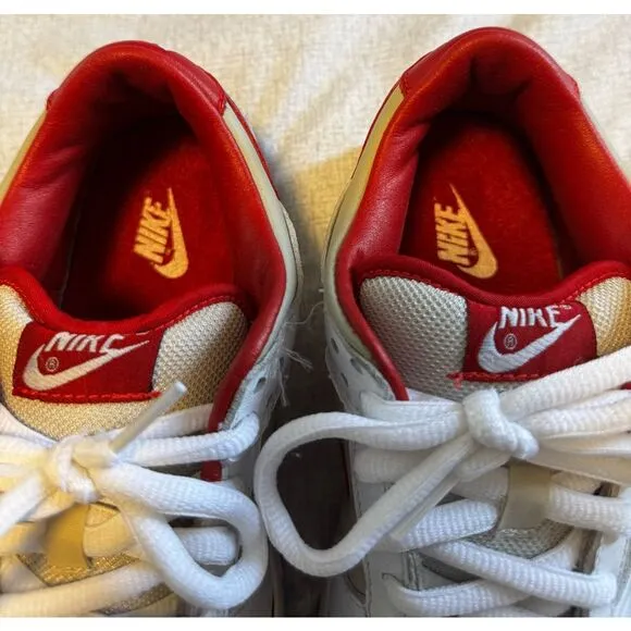 Nike Air Size 8.5 Women Dunk Low Pro Light Stone Varsity Red 302517-161 Used Y2K