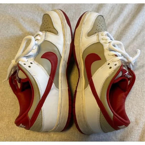 Nike Air Size 8.5 Women Dunk Low Pro Light Stone Varsity Red 302517-161 Used Y2K