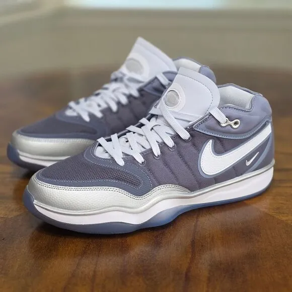 Nike Air Zoom GT Hustle 2 Light Carbon Grey Blue Silver Basketball Shoes 11 New