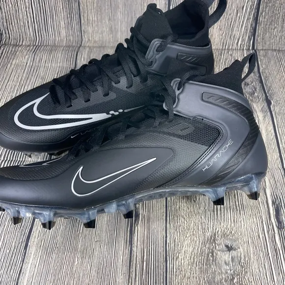 Nike Alpha Huarache 8 Elite Lacrosse Cleats Black/Smoke GREY MENS CW4440-011