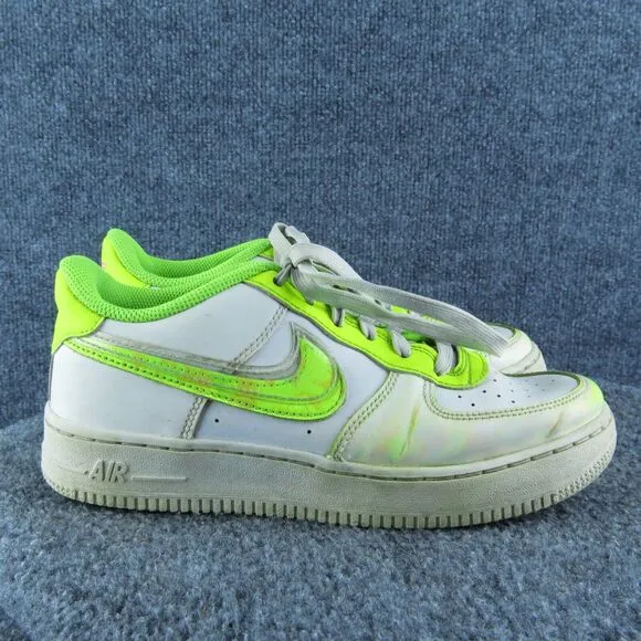 Nike Boys Sneaker Shoes Sz Y 5 Medium Athletic‎ White Leather Lace Up