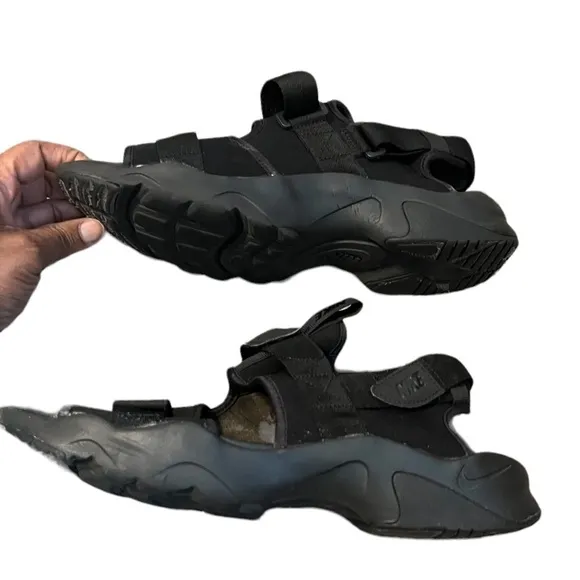 Nike CANYON Street Style Sport Sandals, Triple Trail Hiking Water Shoes, Black