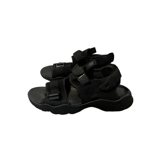 Nike CANYON Street Style Sport Sandals, Triple Trail Hiking Water Shoes, Black