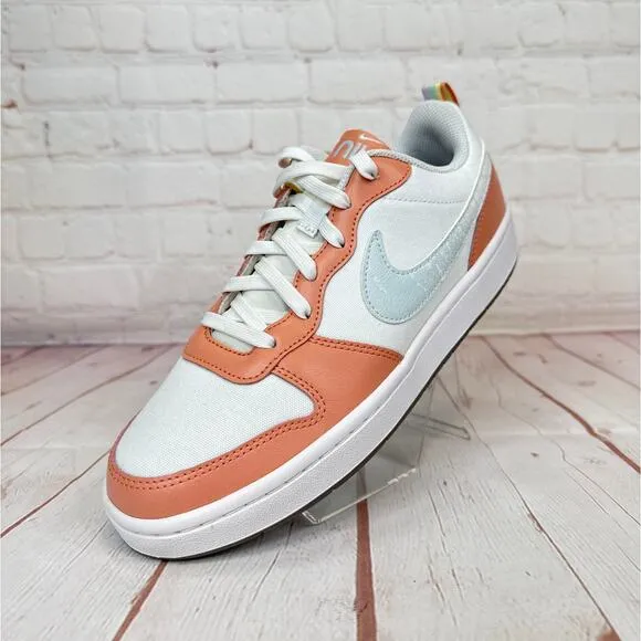 Nike Court Borough Low 2 SE 'White Light Madder Root' Shoes Size 7Y (DM1216-100)
