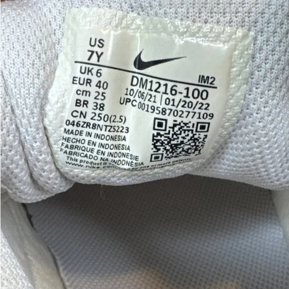 Nike Court Borough Low 2 SE 'White Light Madder Root' Shoes Size 7Y (DM1216-100)