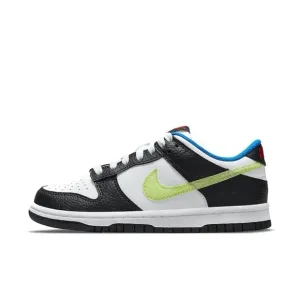 Nike Dunk Low White Light Lemon Twist Signal Blue Green (GS) Size Shoes