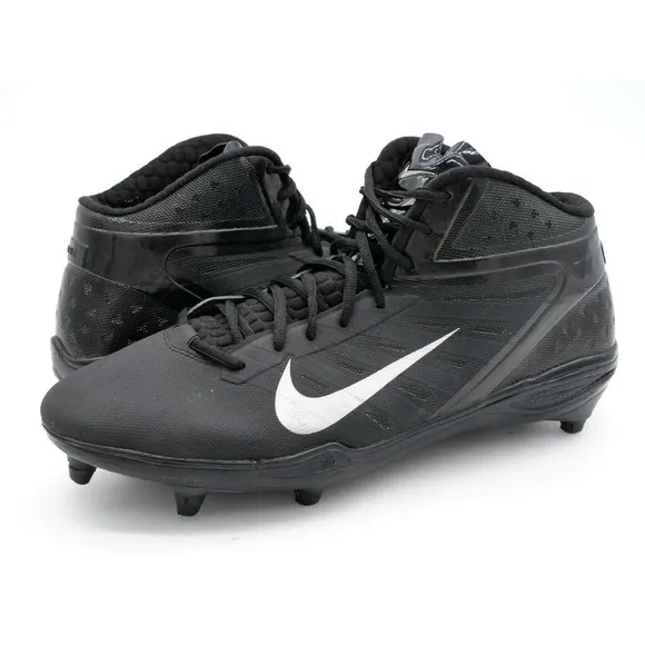 Nike Football Cleats Mens 16 Alpha Talon Elite Mid 3/4 Black Lace Up Shoes