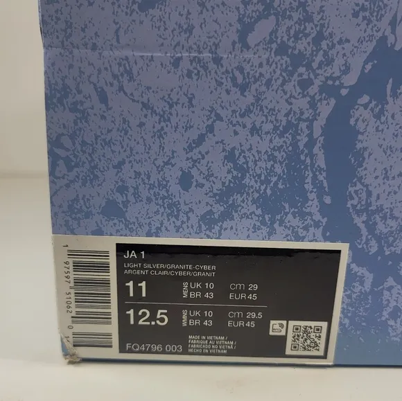 Nike Ja 1 Flash Silver Grey Basketball Shoes Mens 11 Light Silver FQ4796-003 New