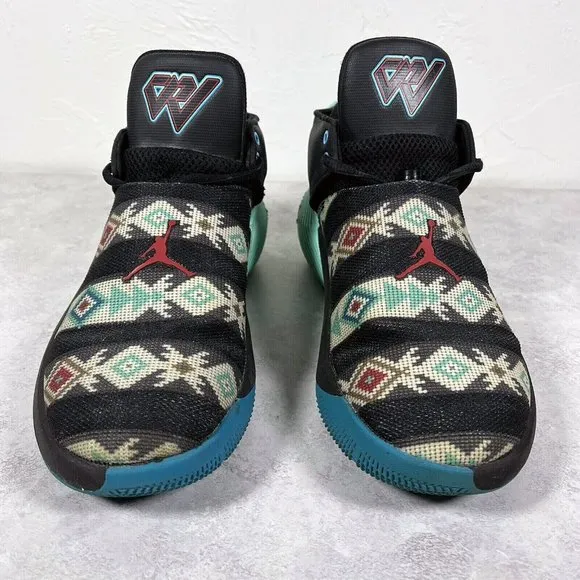 Nike Jordan Why Not Zer0.1 Boys Size 4.5Y Basketball Shoes Aztec Print