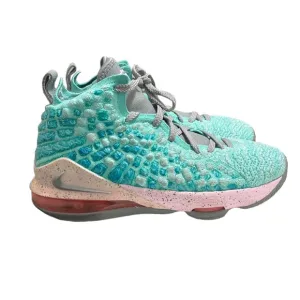 Nike LeBron 17 Big Kids' Shoes Light Aqua-Particle Grey Size 6.5Y