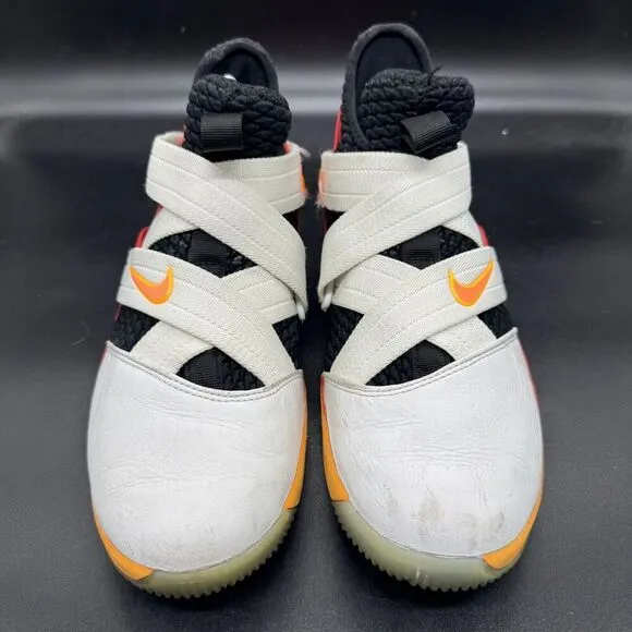 Nike LeBron Soldier 12 White Orange Red Size 6.5Y GUC Basketball AA1352-181