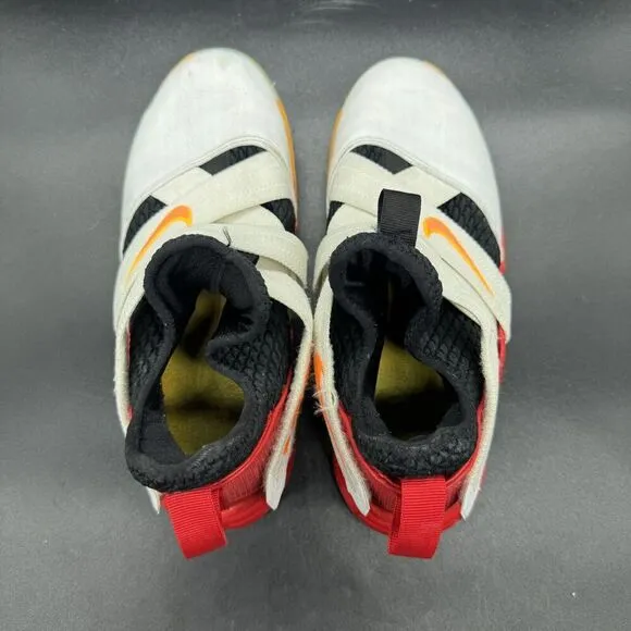 Nike LeBron Soldier 12 White Orange Red Size 6.5Y GUC Basketball AA1352-181
