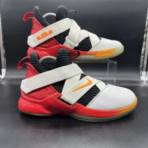Nike LeBron Soldier 12 White Orange Red Size 6.5Y GUC Basketball AA1352-181