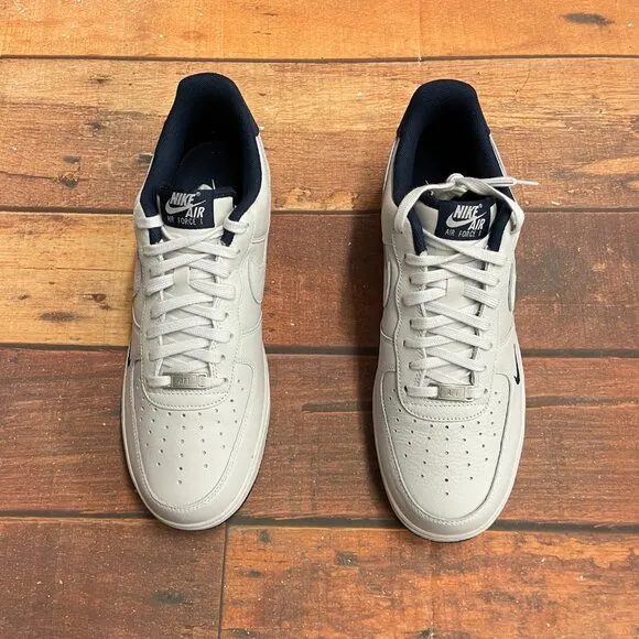 Nike Men's Air Force 1 '07 LV8 &quot;White Navy&quot; Casual Shoes