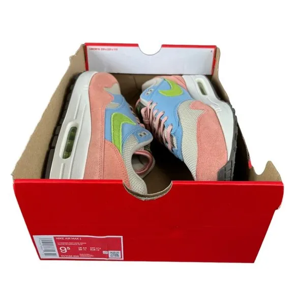 Nike Men's Air Max 1 Light Madder Root Worn Blue Green Shoes DV3196-800 Size 9.5